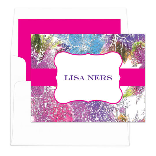 Pink Pansy Folded Note Cards